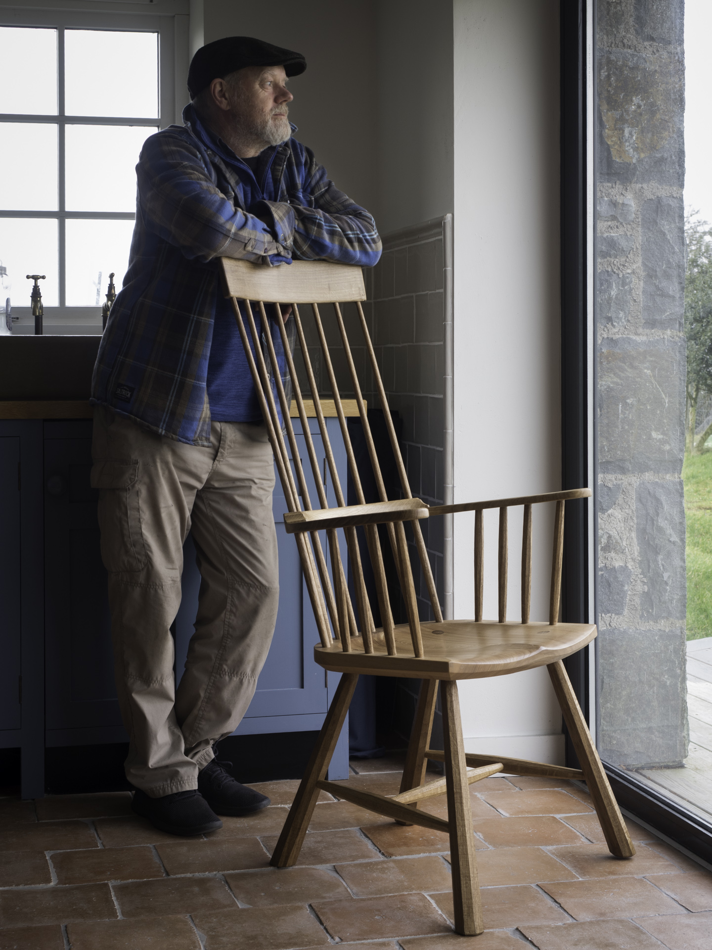 Dave Cockcroft and a Welsh stick chair he made
